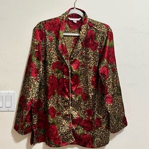 Silk Cheetah Print Victoria’s Secret PJ set.